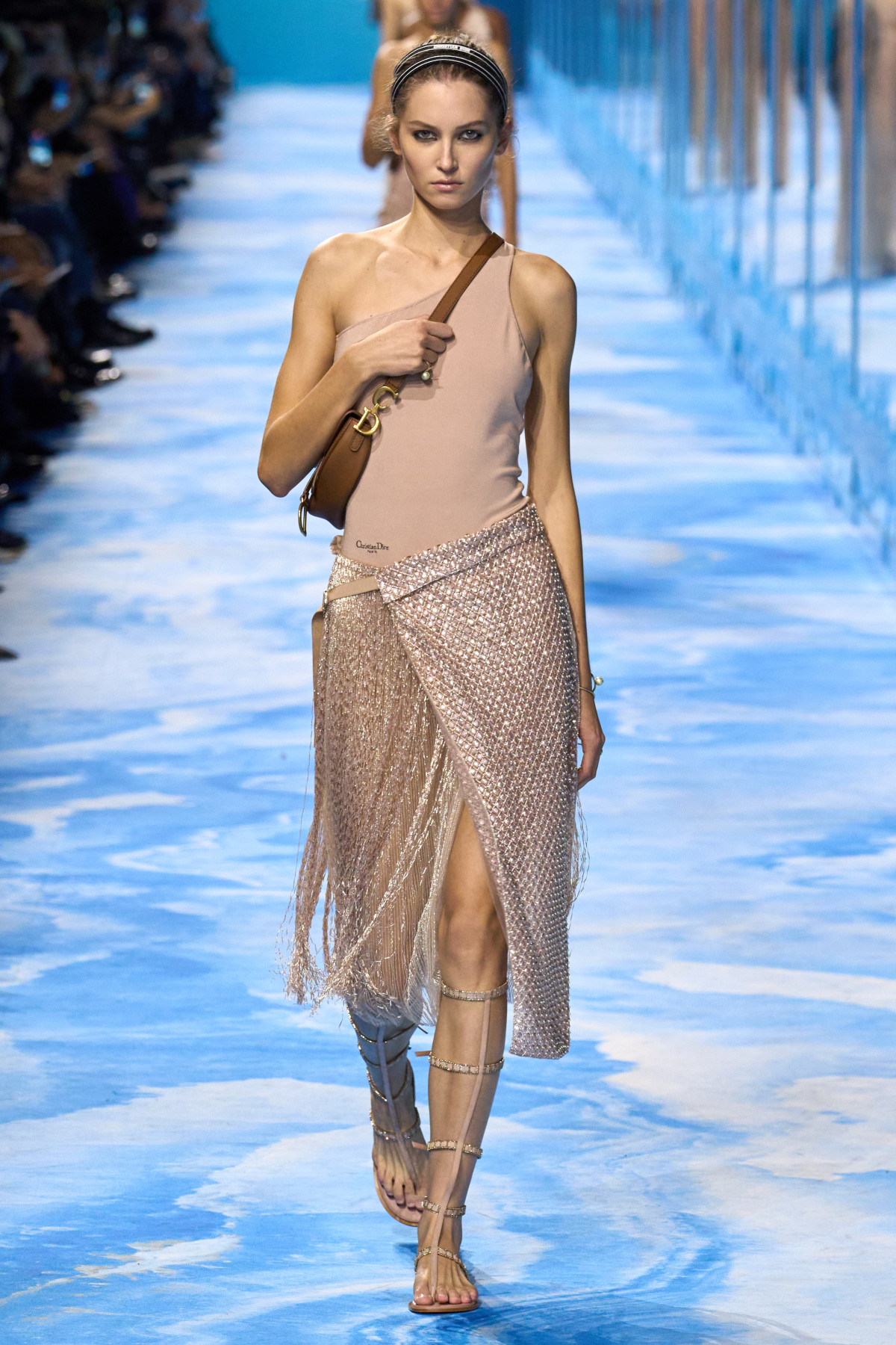 Спідниця з кристалами та бахромою Dior